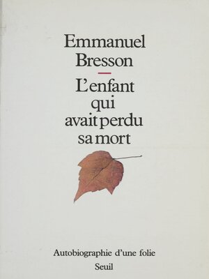 cover image of L'Enfant qui avait perdu sa mort